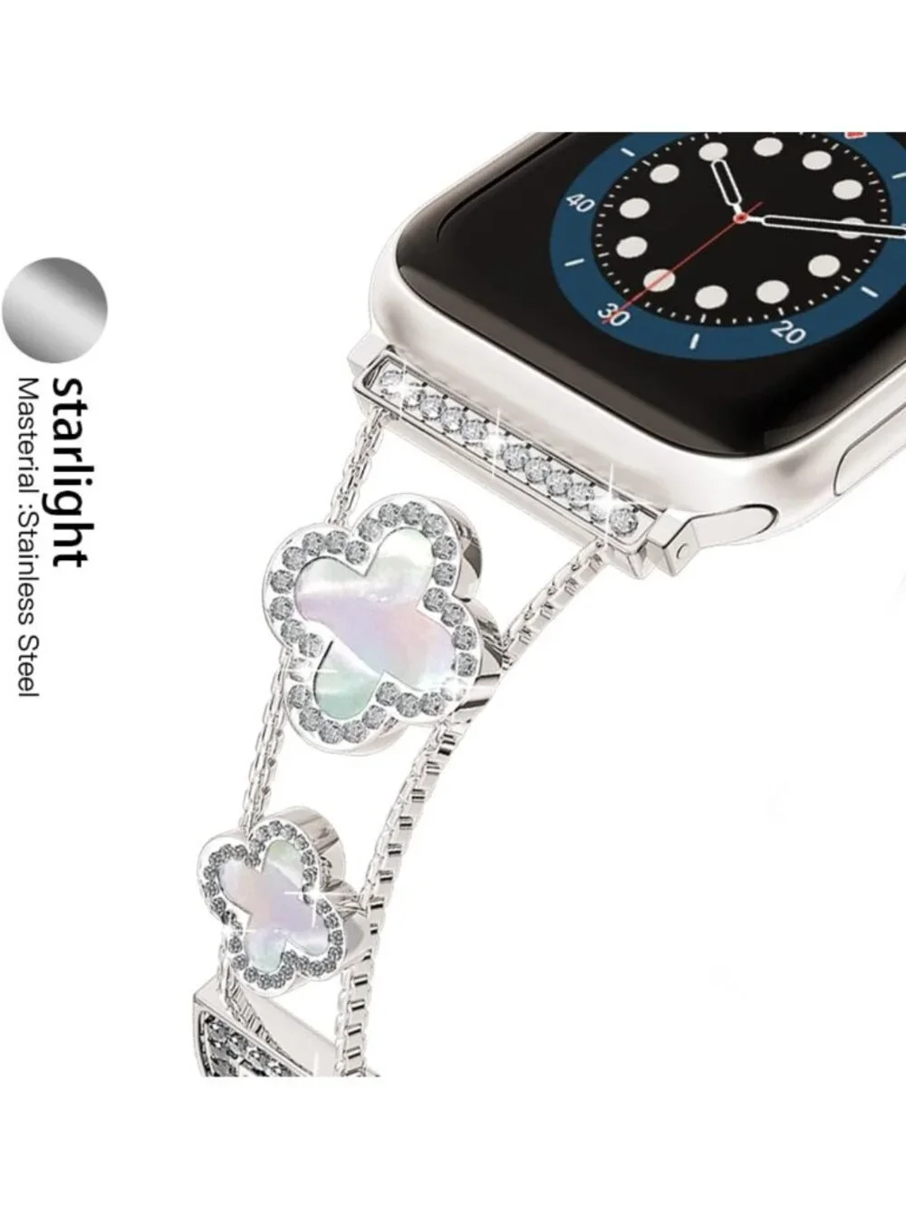 Sparkling Diamond Metal Bands for Apple Watch Series 2-11, Stylish & Chic